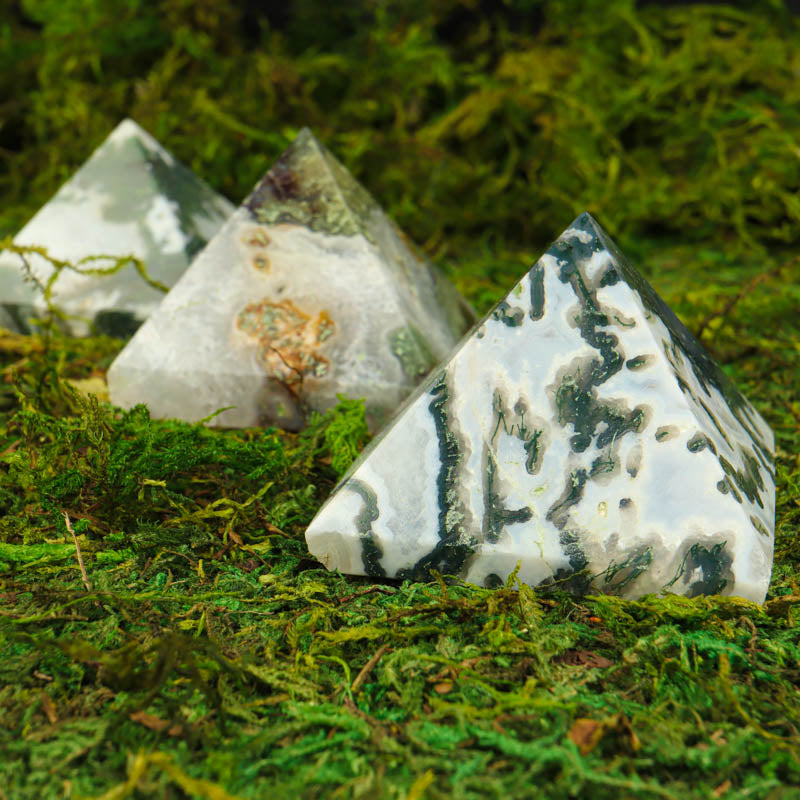 Moss Agate Pyramid Crystal Pyramid Crystal Magic