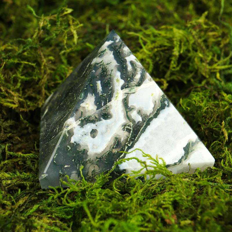 Moss Agate Pyramid Crystal Pyramid Crystal Magic