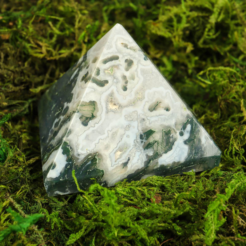 Moss Agate Pyramid Crystal Pyramid Crystal Magic
