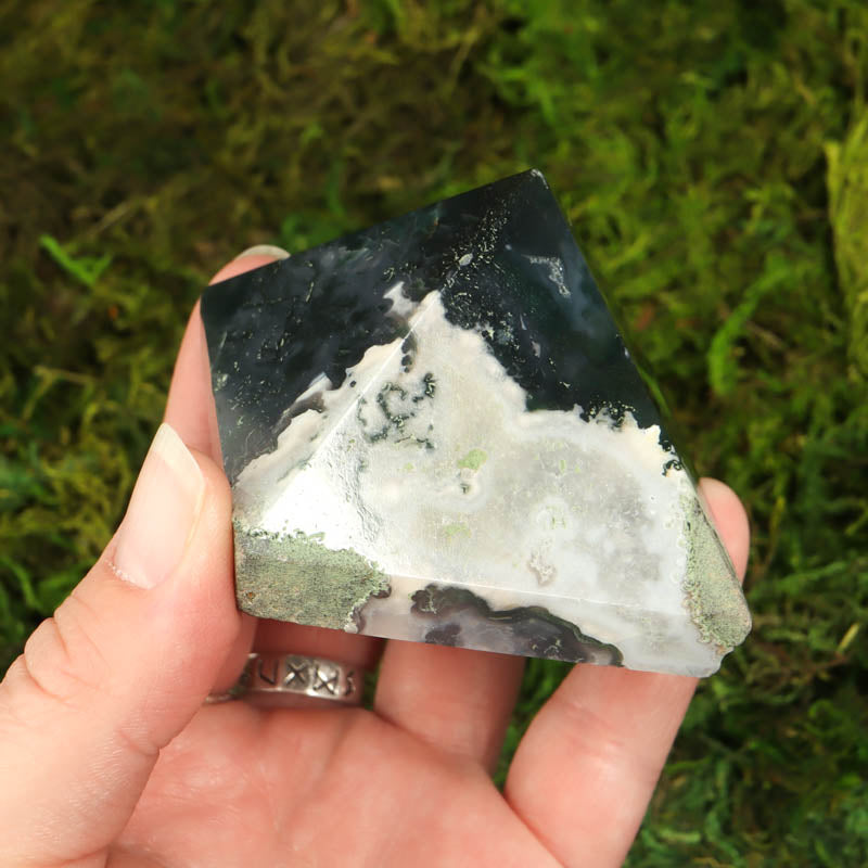 Moss Agate Pyramid Crystal Pyramid Crystal Magic