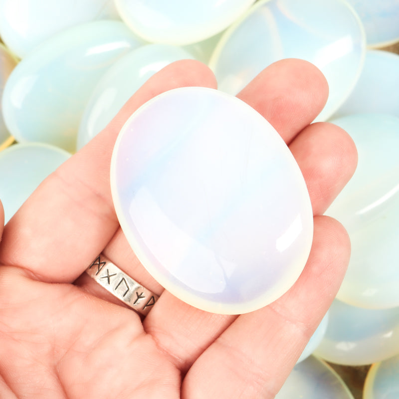 Opalite Palm Stone Crystal Palm Stones Crystal Magic Medium Pillow