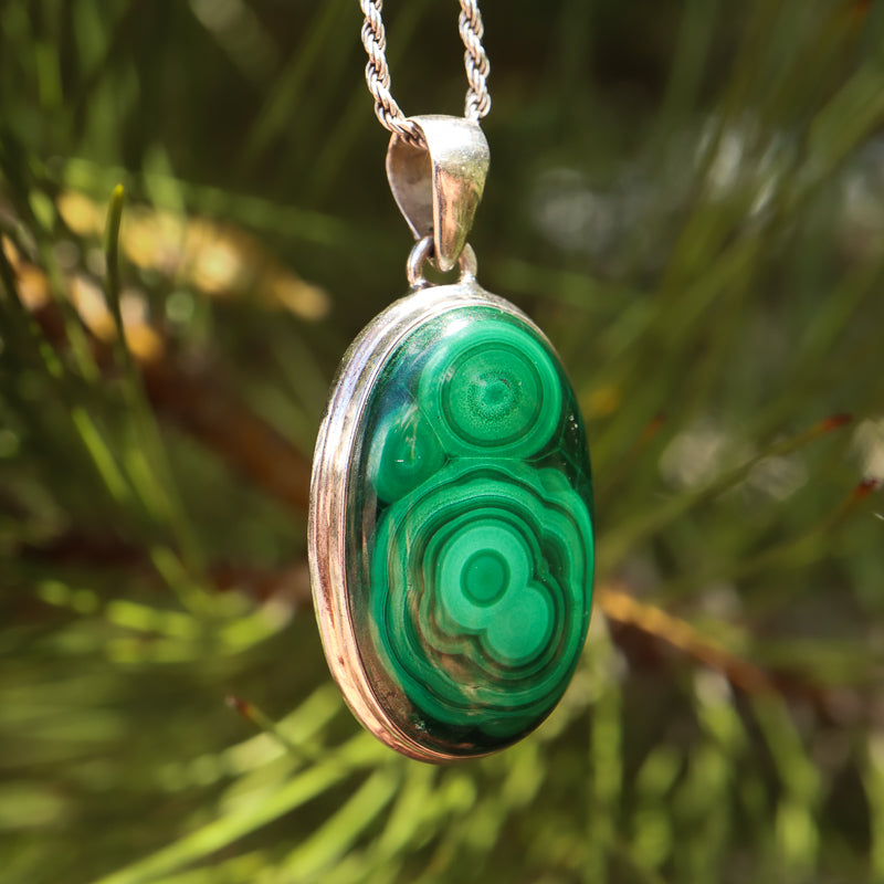 Oval Malachite Pendant