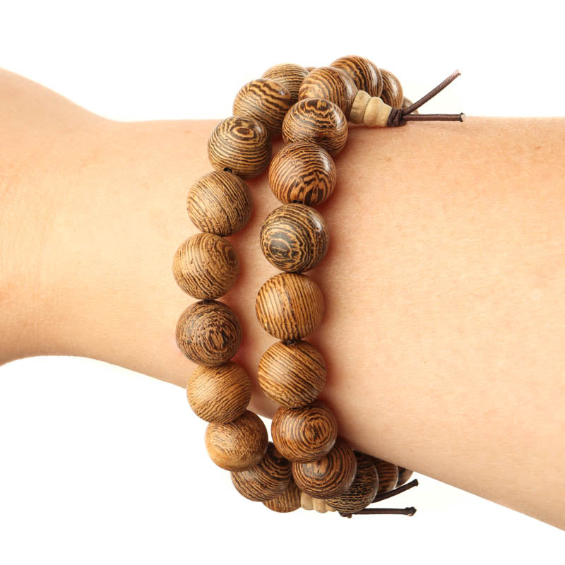 Phoenix Tail Wood Wrist Mala Jewelry: Mala Namu Baru 