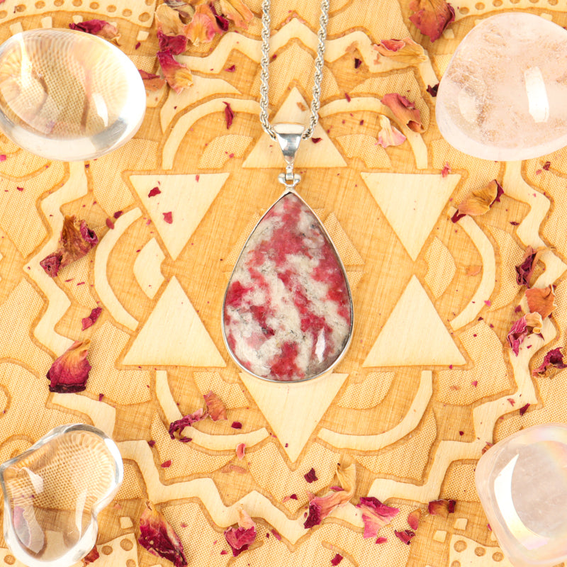 Pink Tourmaline Teardrop Pendant Jewelry: Ring Starborn Creations