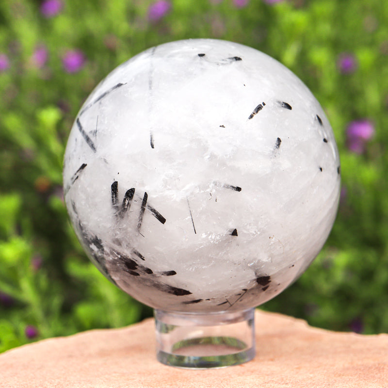 Tourmalinated Quartz Sphere