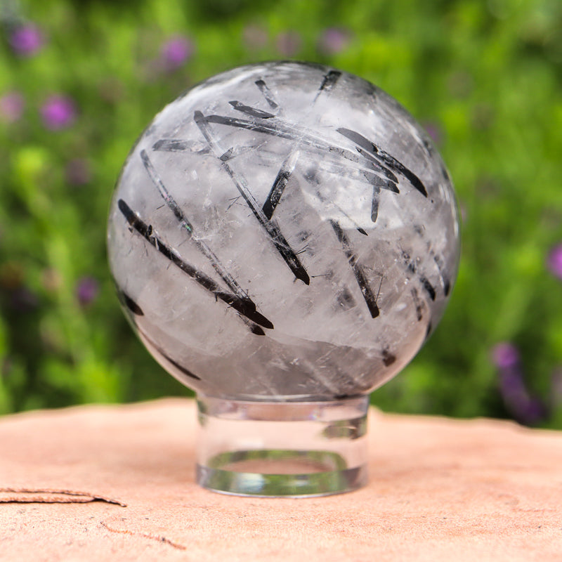 Tourmalinated Quartz Sphere