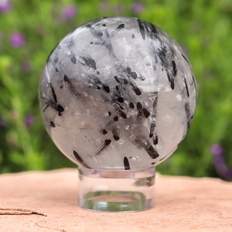 Tourmalinated Quartz Sphere