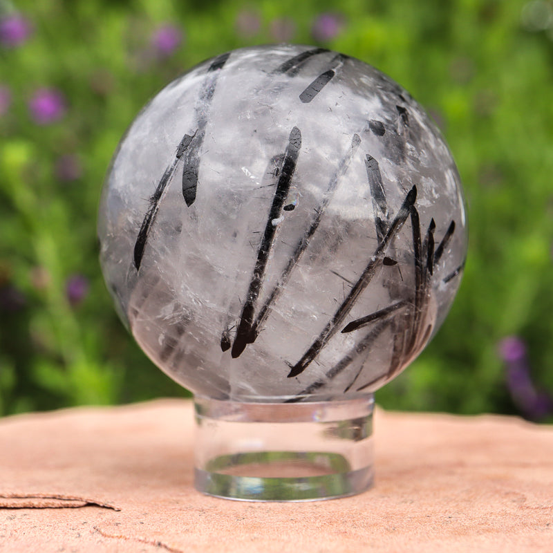 Tourmalinated Quartz Sphere