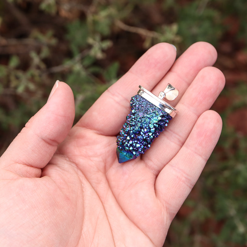 Rainbow Aura Quartz Pendant