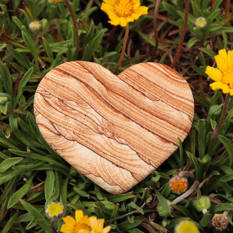 Picture Sandstone Heart Crystal Heart Crystal Magic