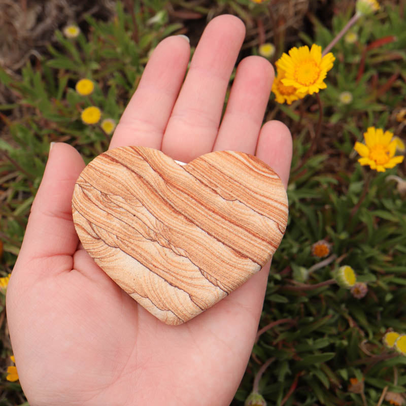 Picture Sandstone Heart Crystal Heart Crystal Magic