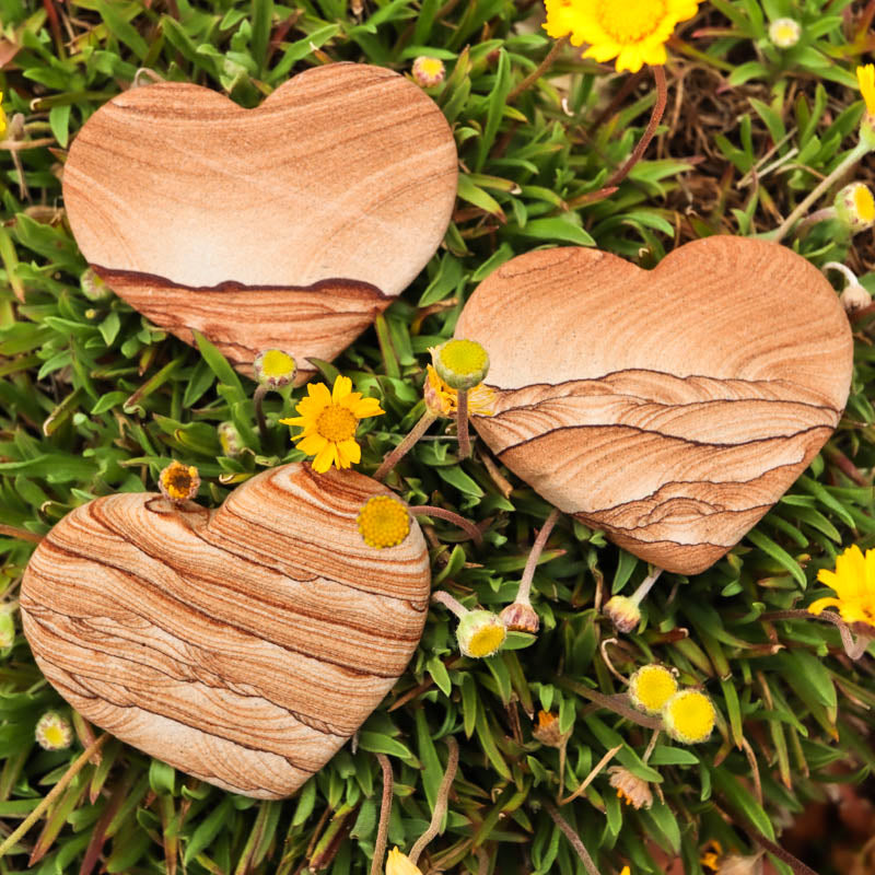 Picture Sandstone Heart Crystal Heart Crystal Magic