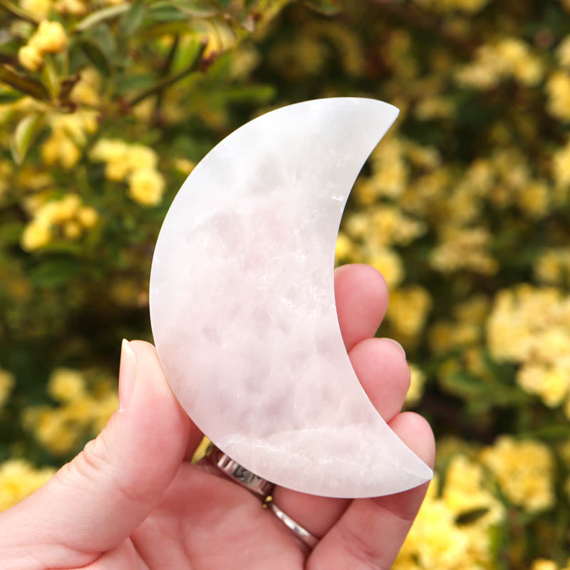 Selenite Half Moon Plate Crystal Carving Crystal Magic