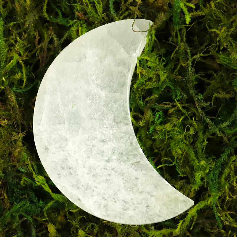Selenite Half Moon Plate Crystal Carving Crystal Magic