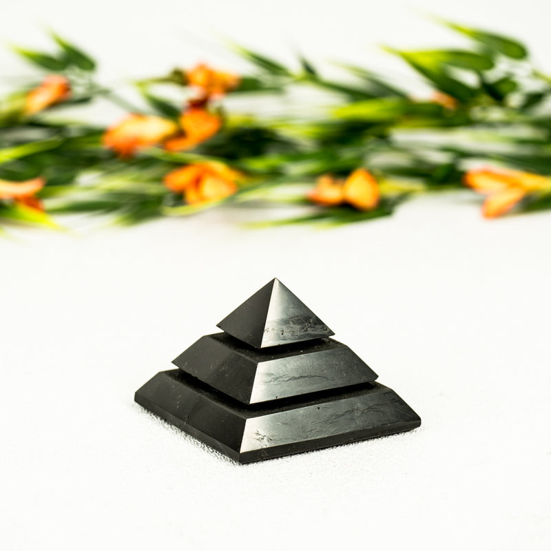 Tiered Shungite Pyramid Crystal Pyramid Crystal Magic