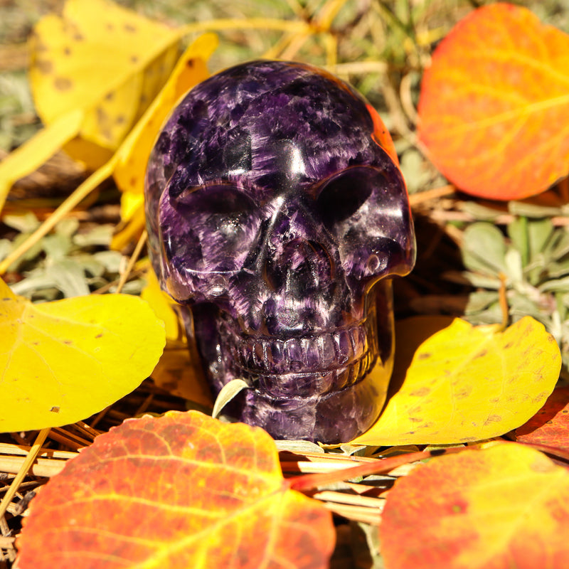 HAND CARVED AMETHYST CRYSTAL outlet SKULL