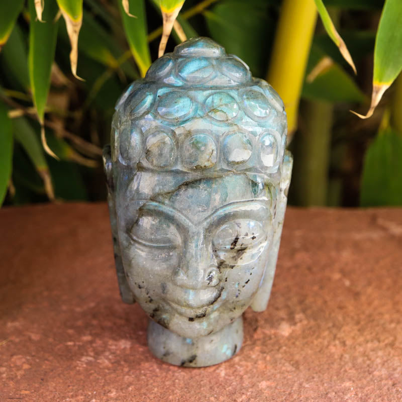 Labradorite Smiling Buddha Head Crystal Carvings Crystal Magic
