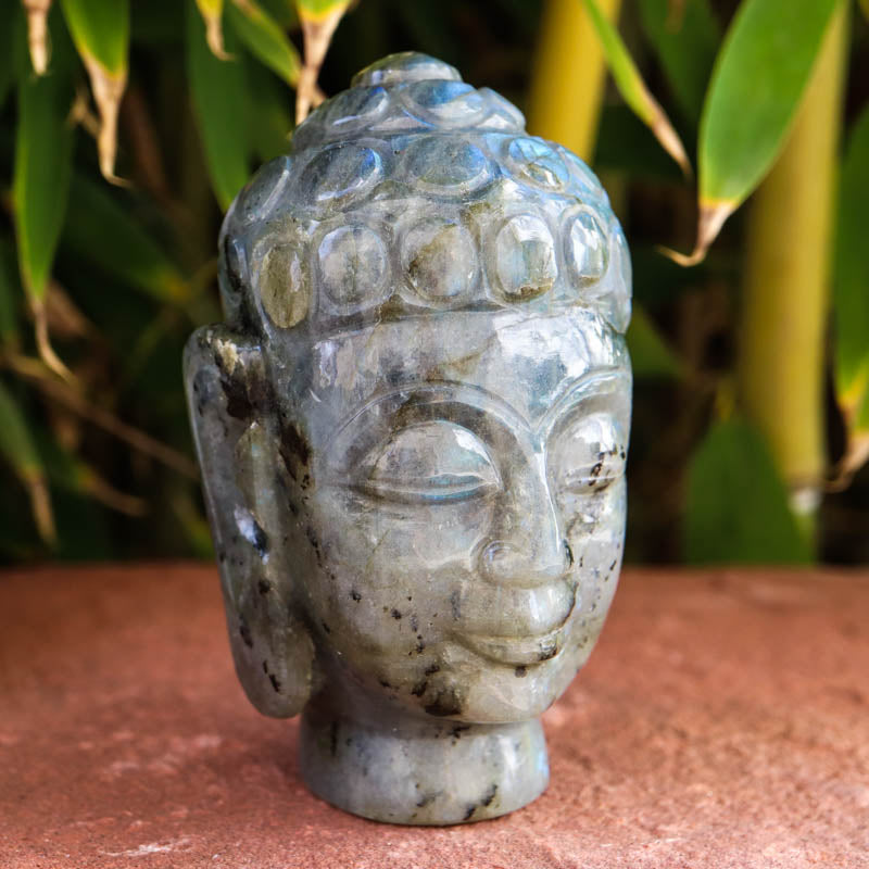 Labradorite Smiling Buddha Head Crystal Carvings Crystal Magic