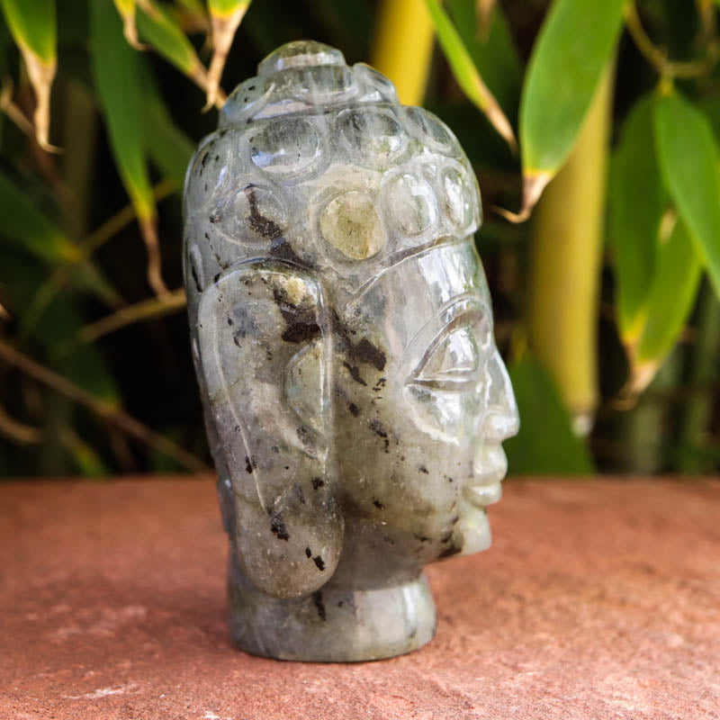 Labradorite Smiling Buddha Head Crystal Carvings Crystal Magic