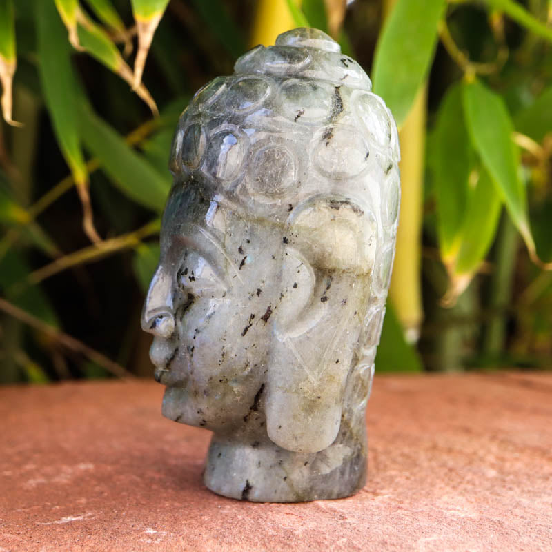 Labradorite Smiling Buddha Head Crystal Carvings Crystal Magic