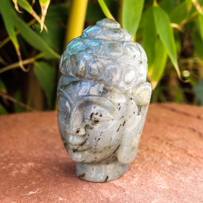 Labradorite Smiling Buddha Head Crystal Carvings Crystal Magic