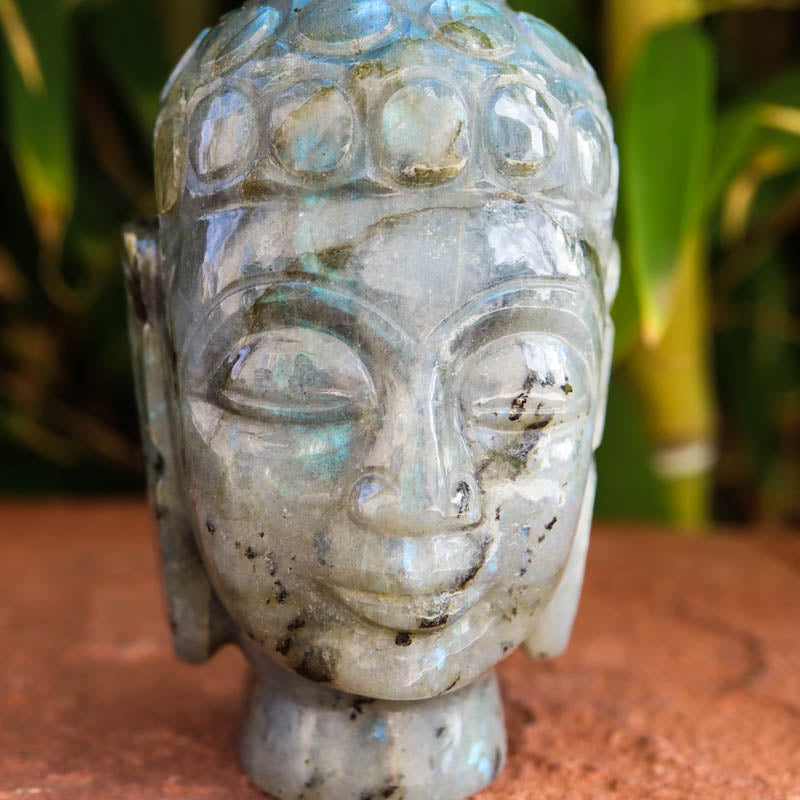 Labradorite Smiling Buddha Head Crystal Carvings Crystal Magic