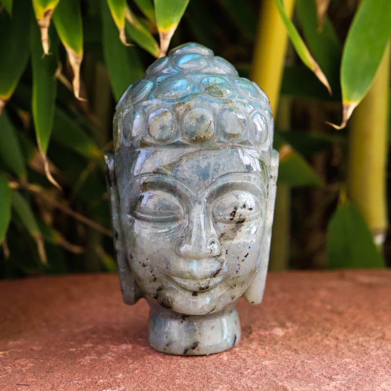 Labradorite Smiling Buddha Head Crystal Carvings Crystal Magic