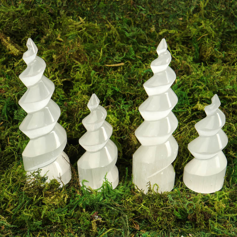 Selenite Spiral Tower Crystal Point Crystal Magic