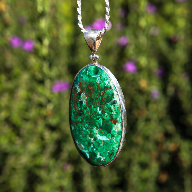 Chrysocolla and Malachite Pendant