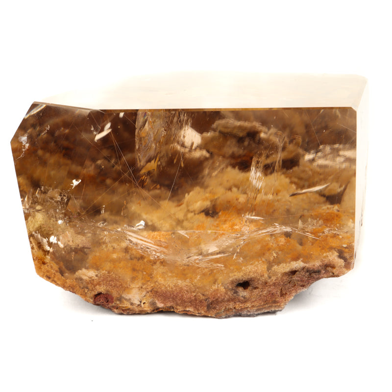 Polished Gold Rutilated Smoky Lodolite Crystal Magic