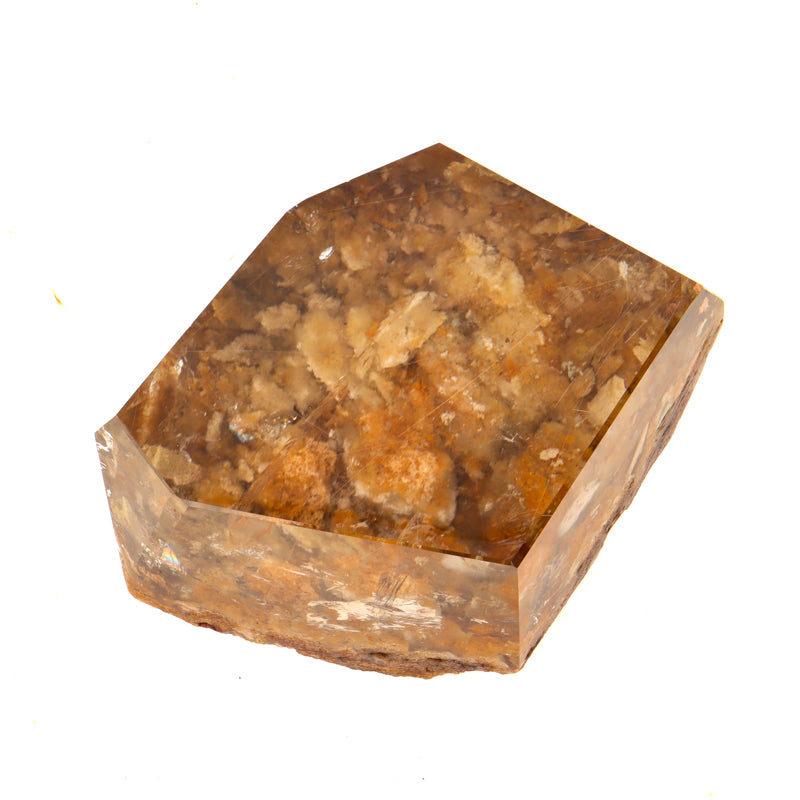 Polished Gold Rutilated Smoky Lodolite Crystal Magic