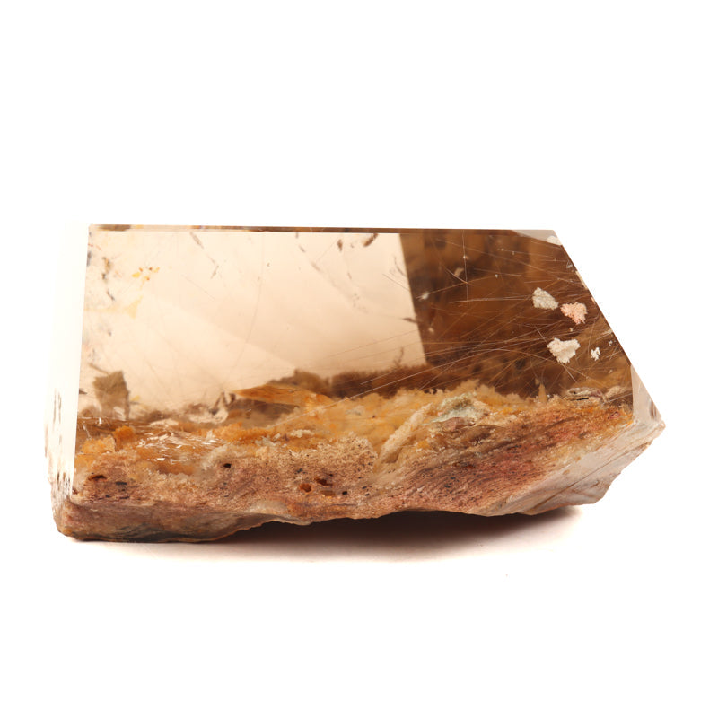 Polished Gold Rutilated Smoky Lodolite Crystal Magic