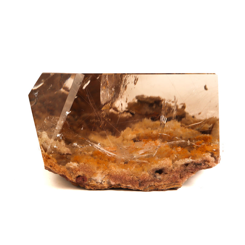 Polished Gold Rutilated Smoky Lodolite Crystal Magic