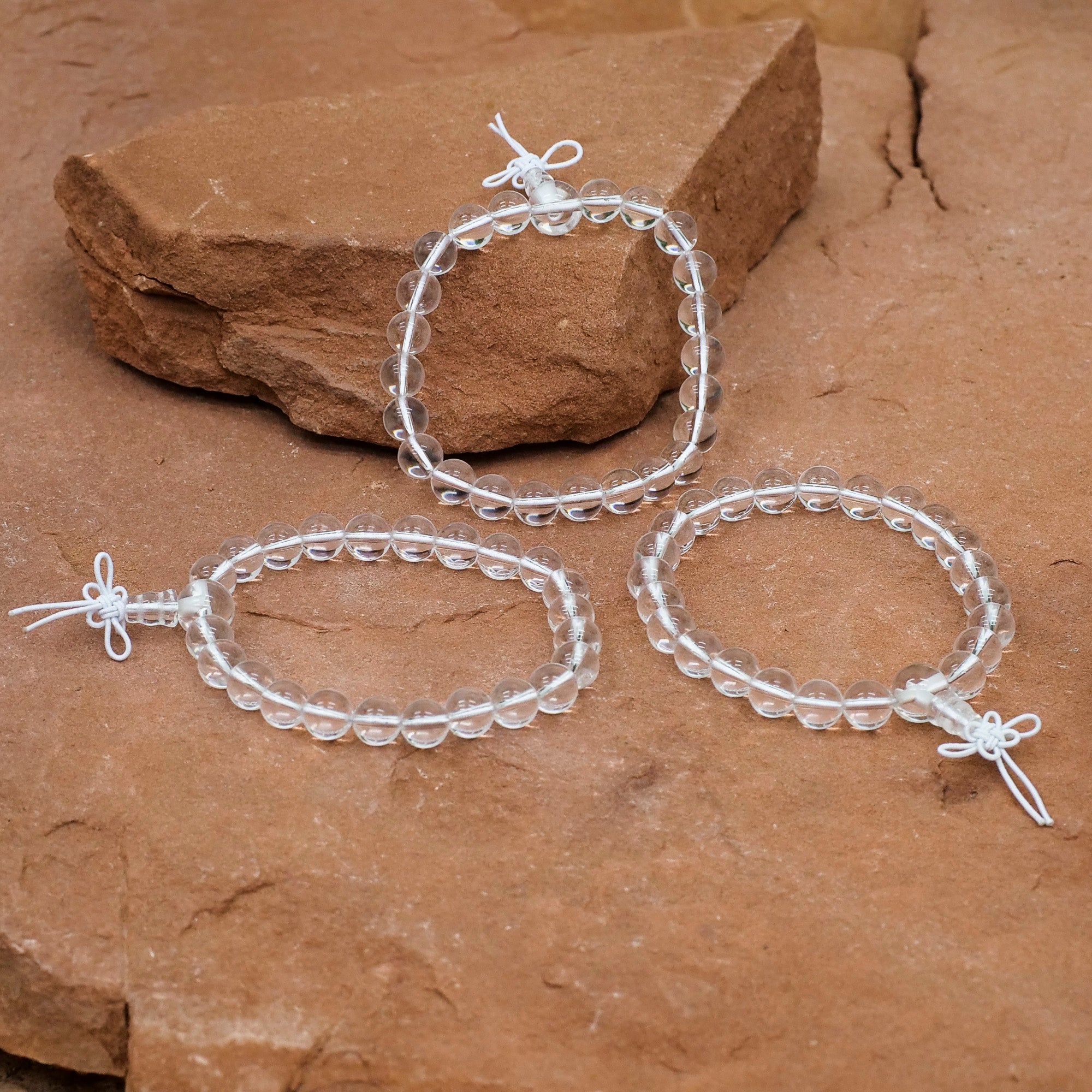 Clear Quartz Wrist Mala Jewelry: Mala Namu Baru