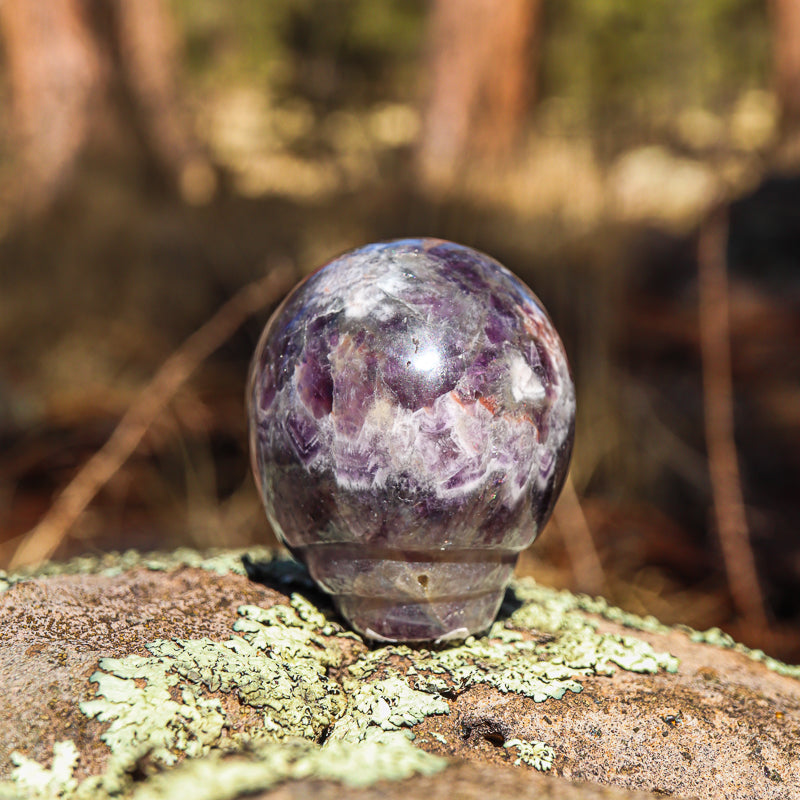 Amethyst Chevron Carved Alien Skull