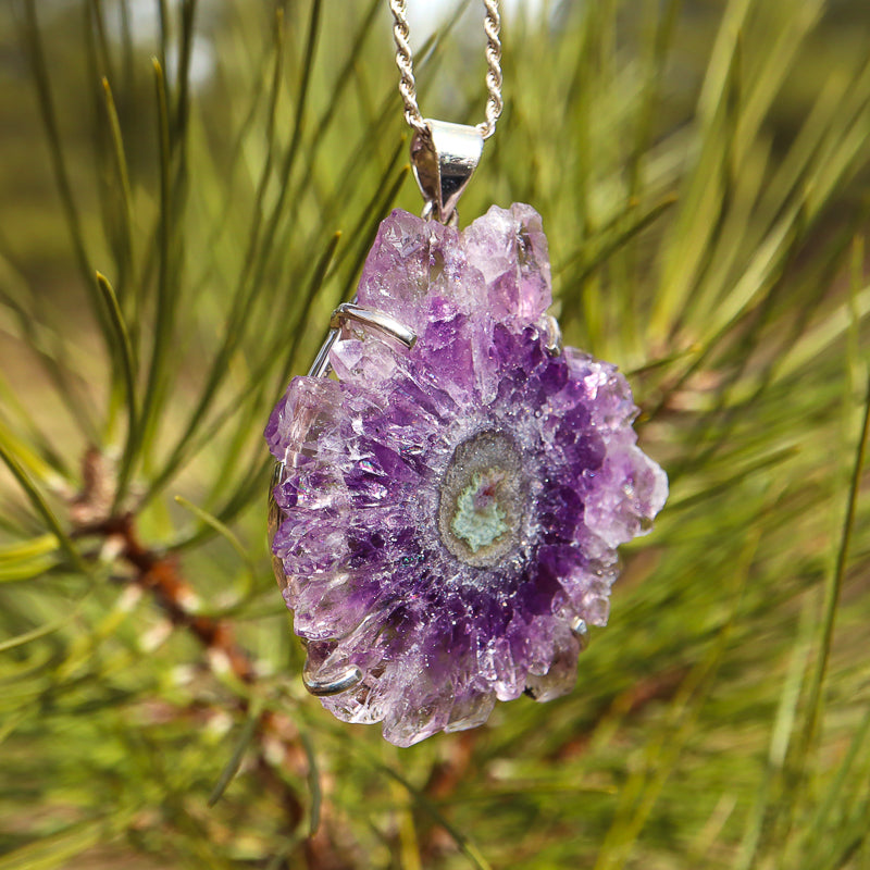 Amethyst Flower Pendant