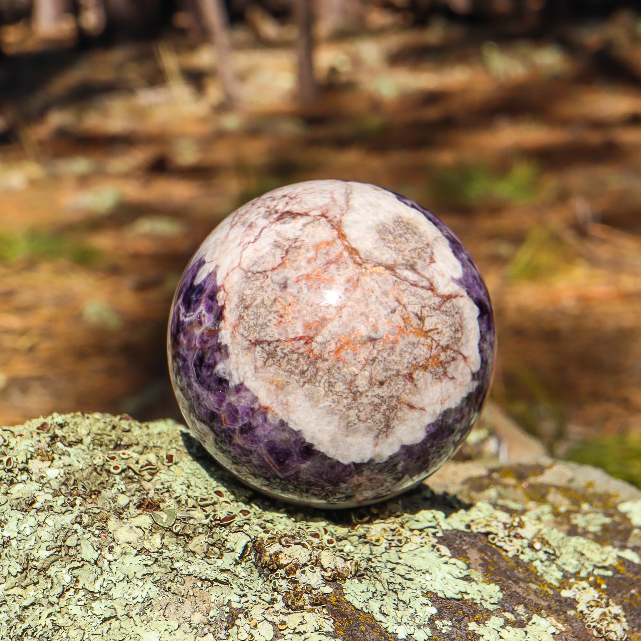 Large Amethyst Chevron Sphere