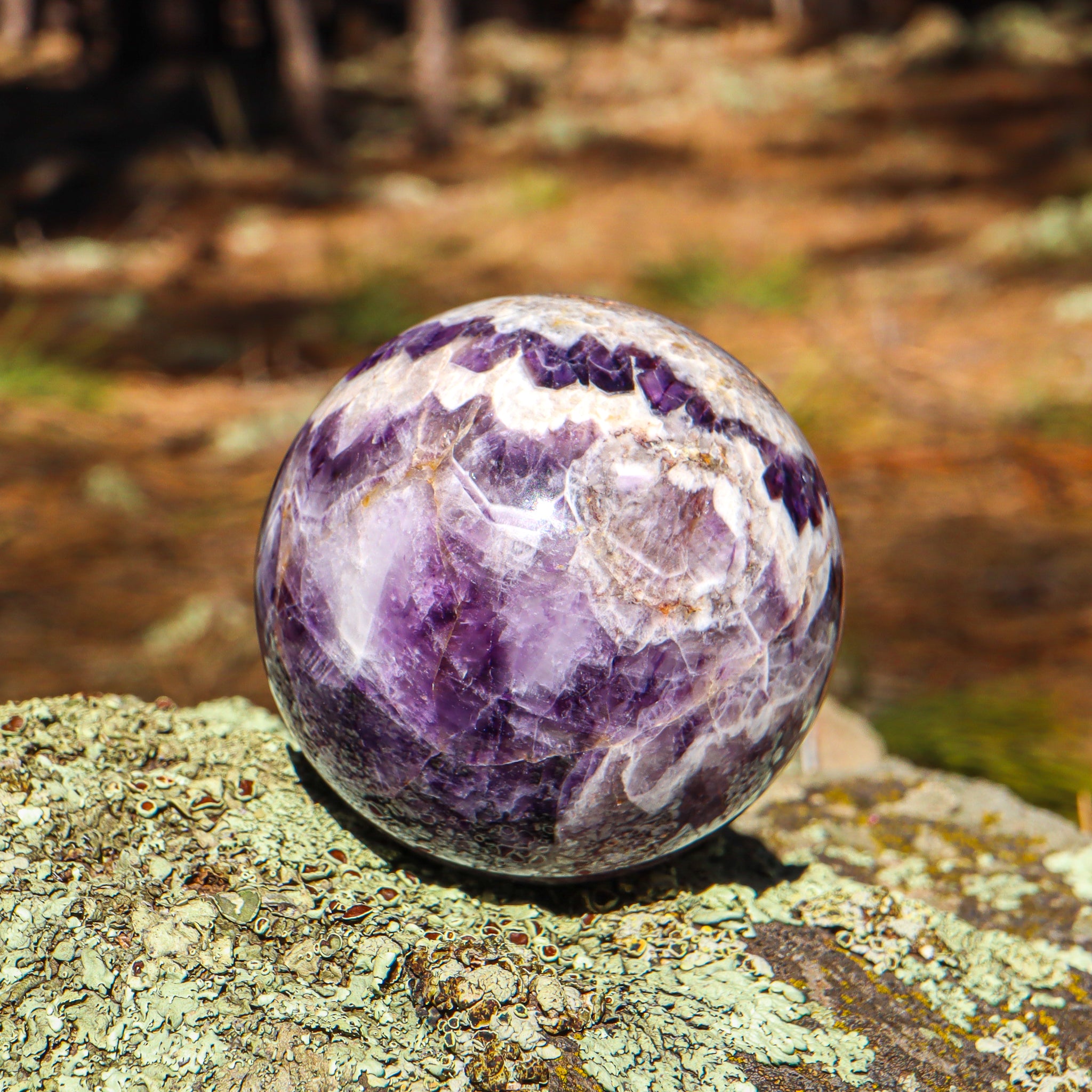 Large Amethyst Chevron Sphere