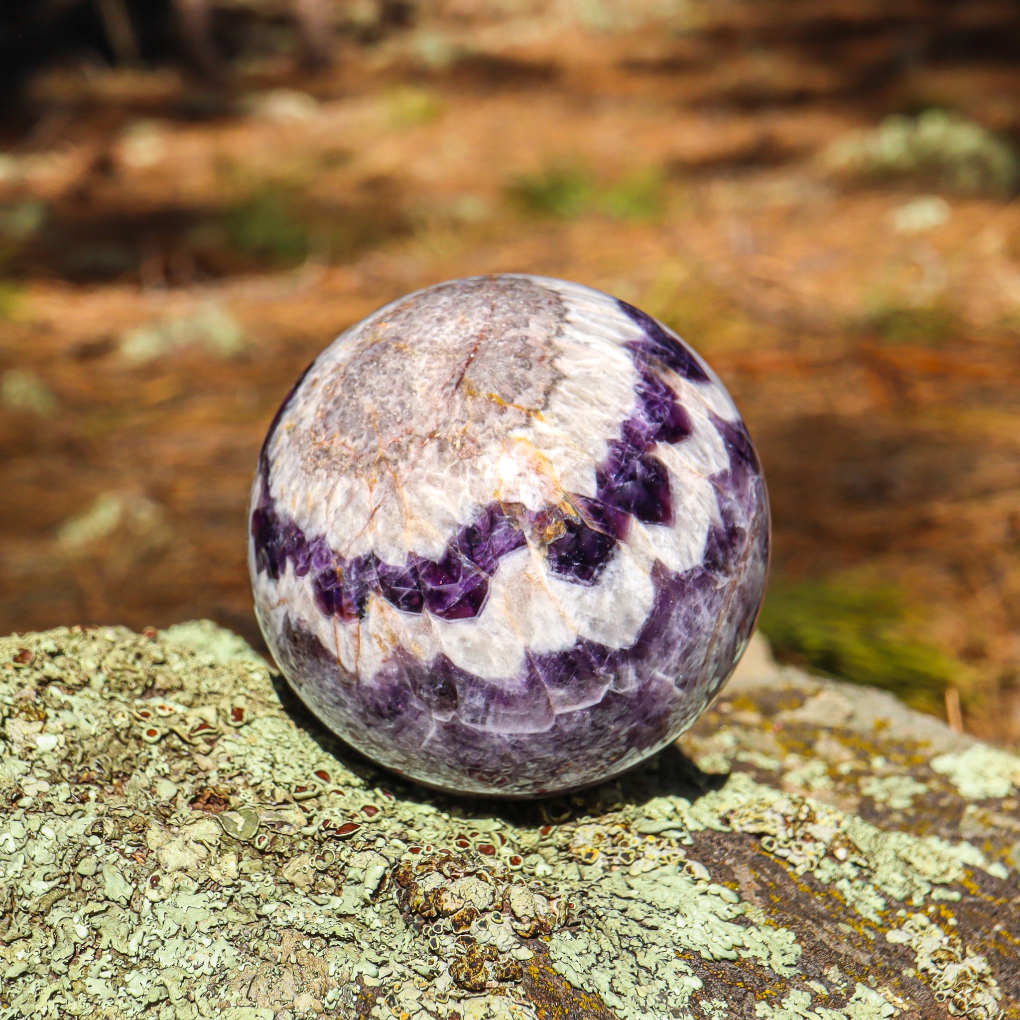 Large Amethyst Chevron Sphere
