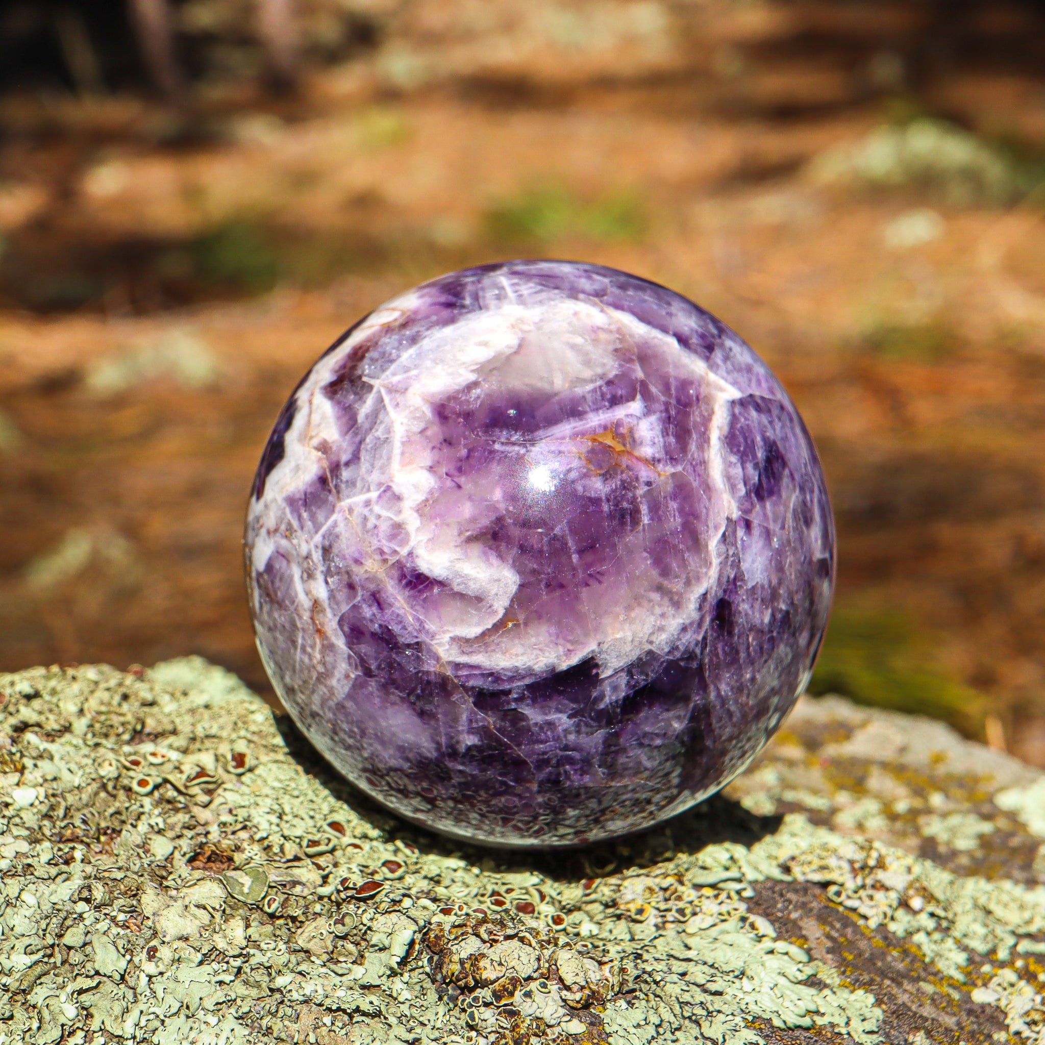 Large Amethyst Chevron Sphere
