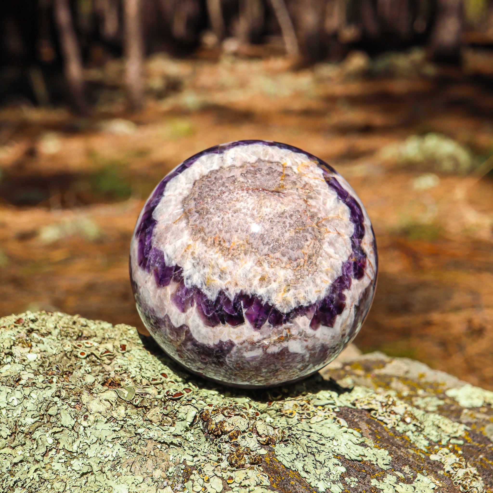 Large Amethyst Chevron Sphere