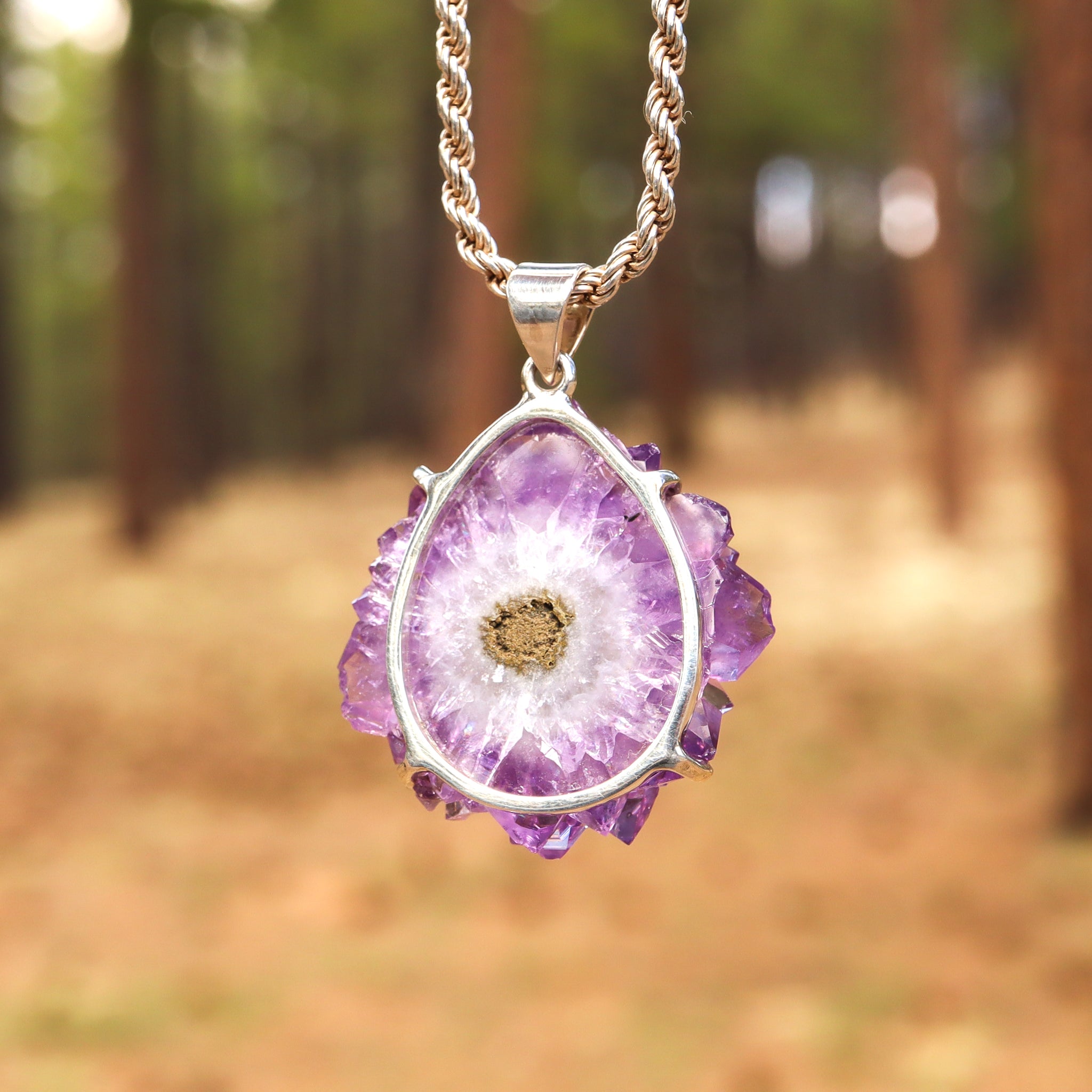 Amethyst Flower Pendant