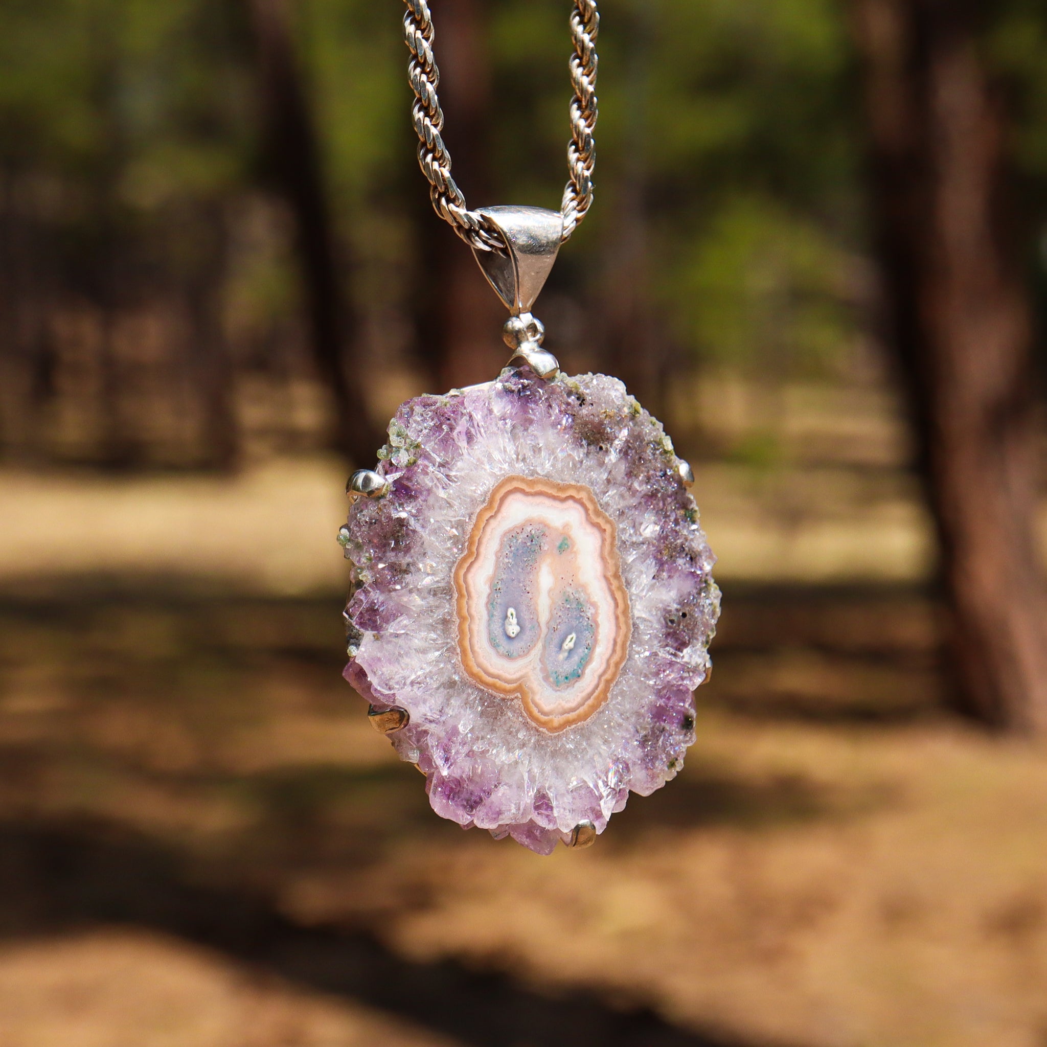 Amethyst Flower Pendant