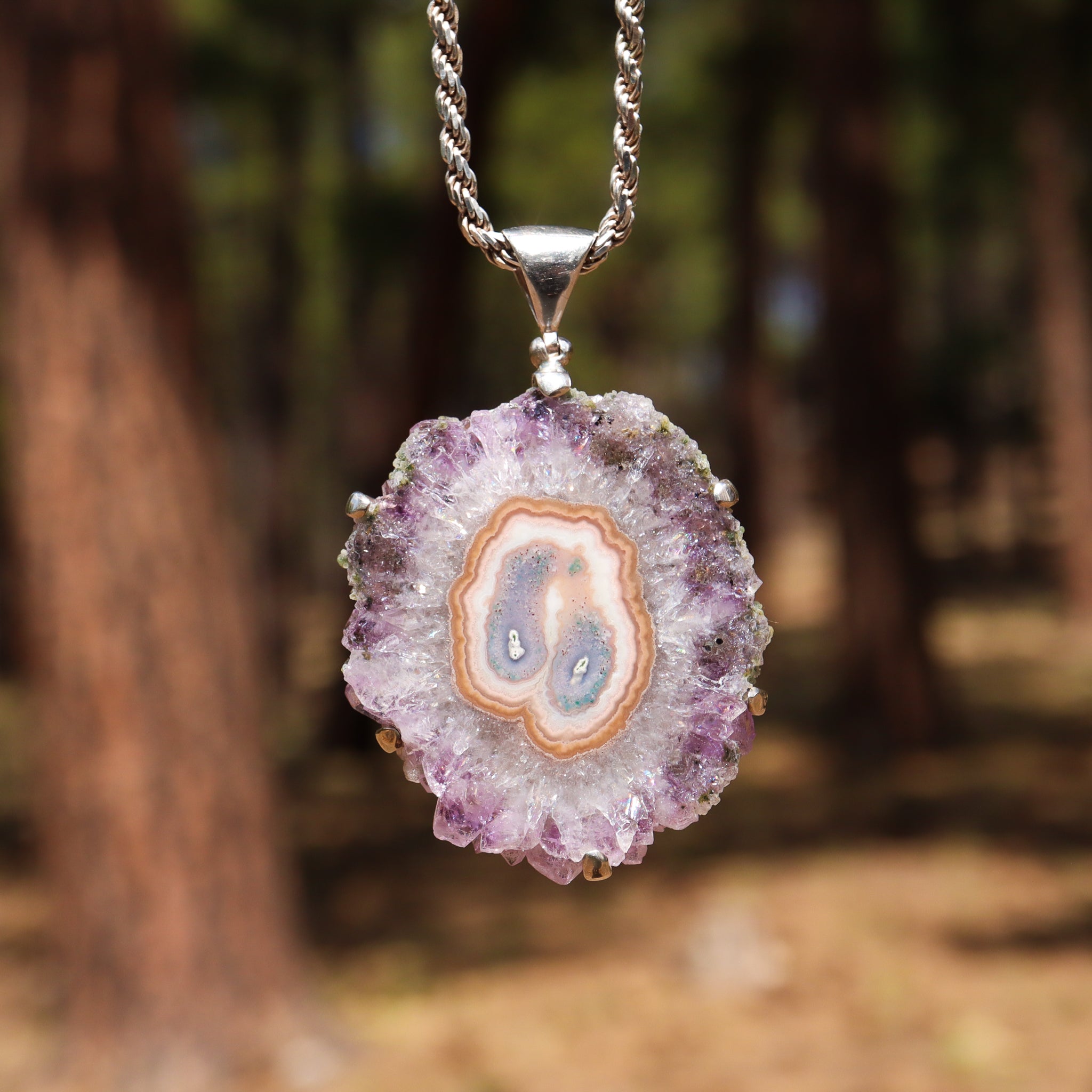 Amethyst Flower Pendant