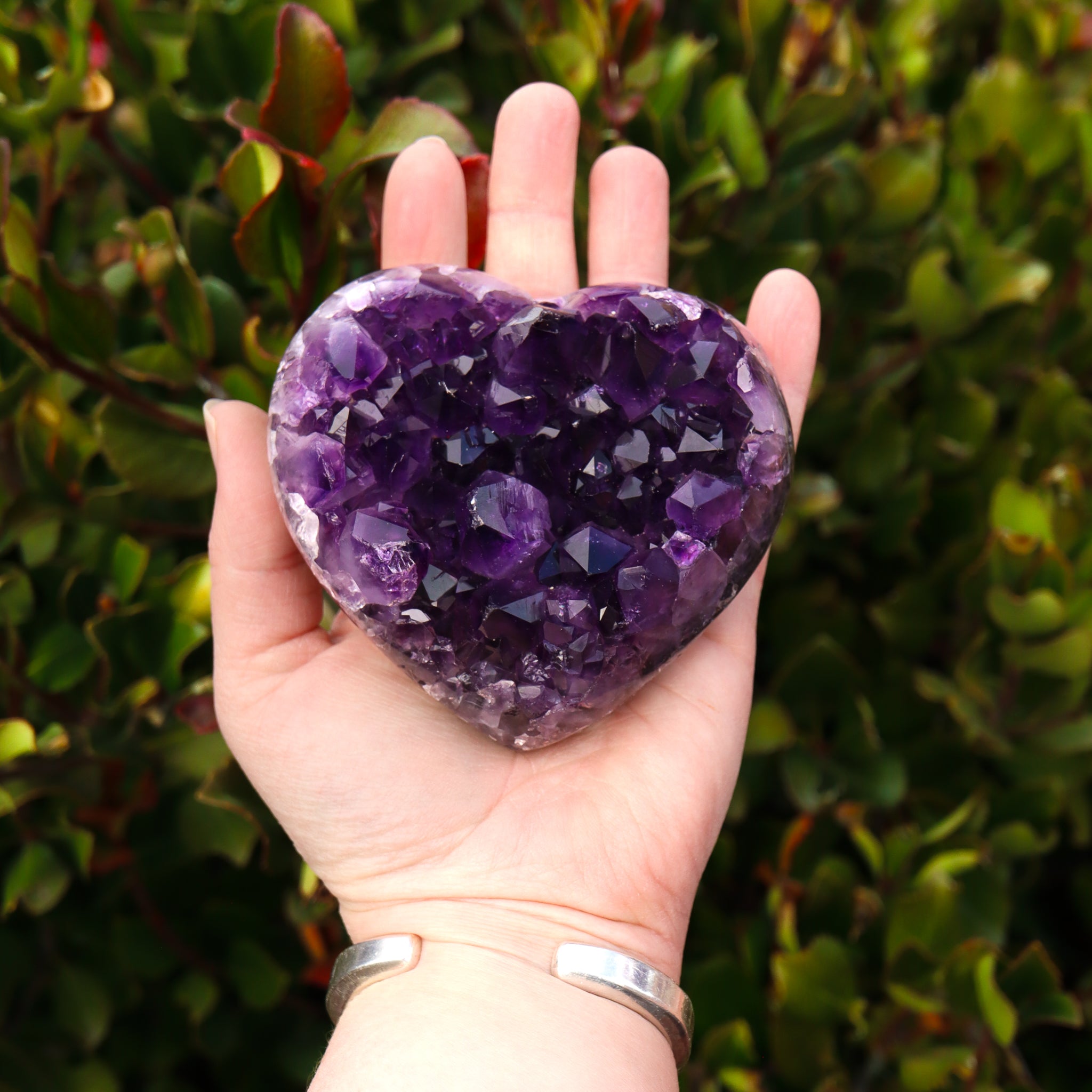 Amethyst Geode Carved Heart