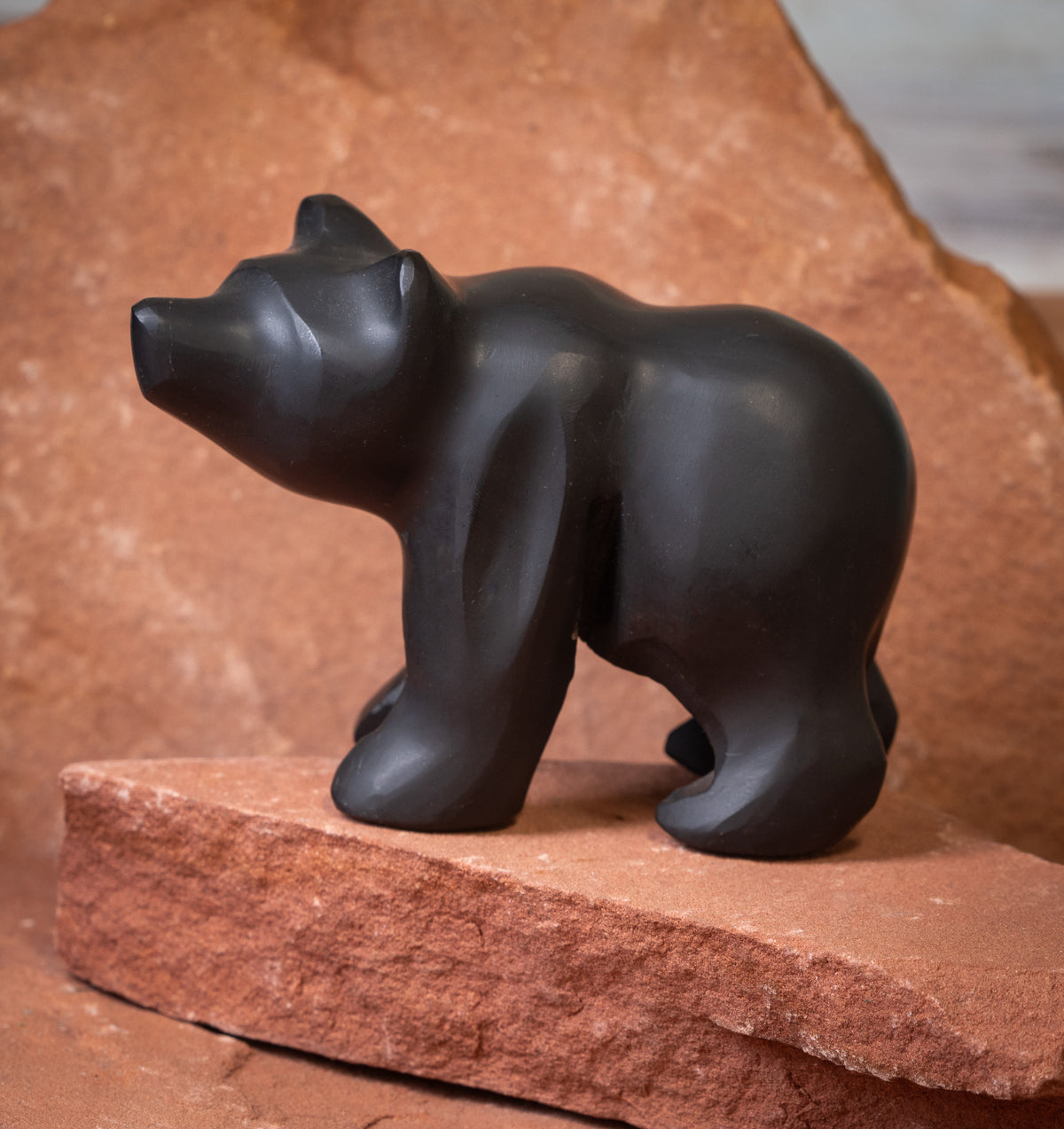 Large Black Onyx Bear