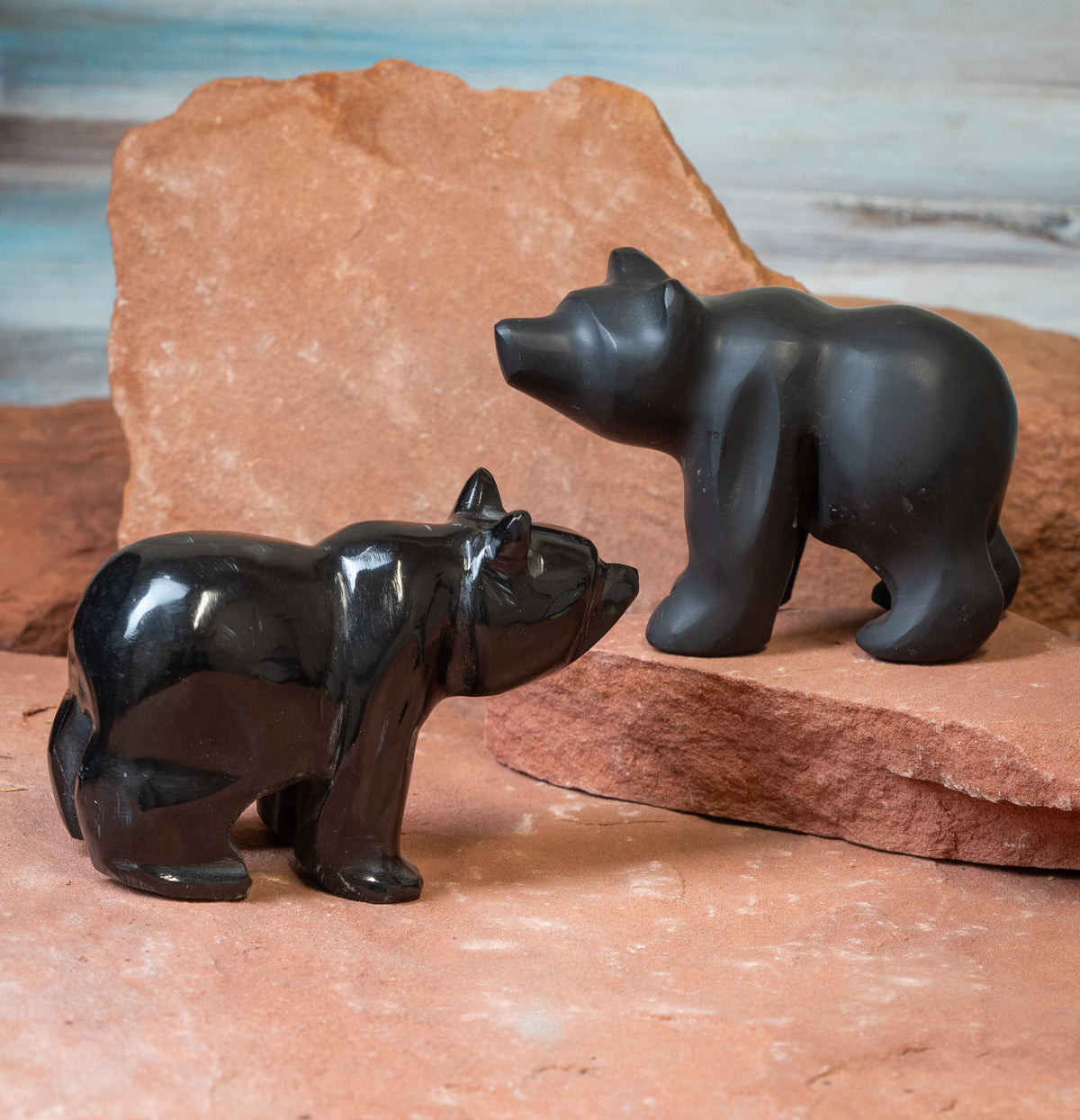 Large Black Onyx Bear