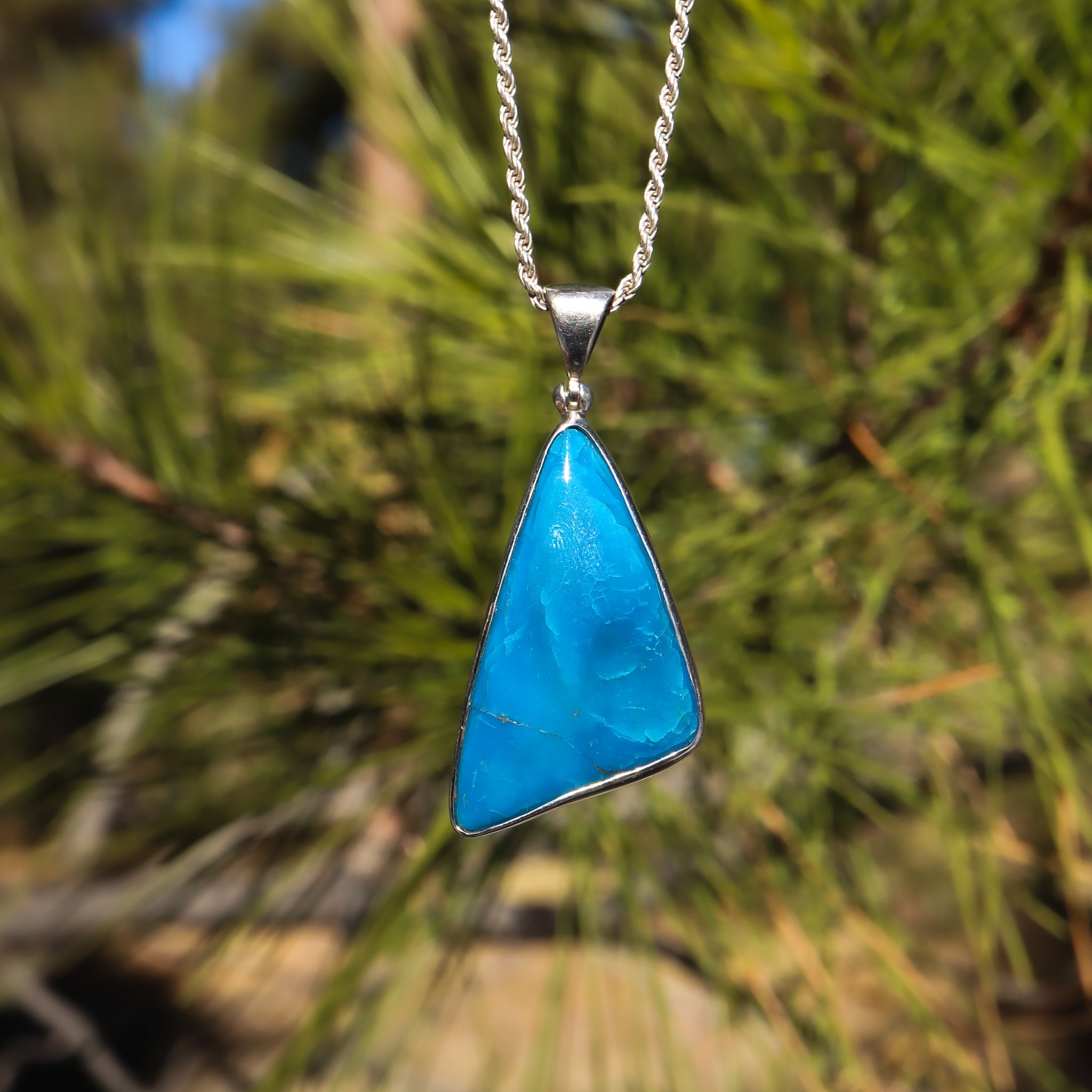Peruvian Blue Opal Pendant