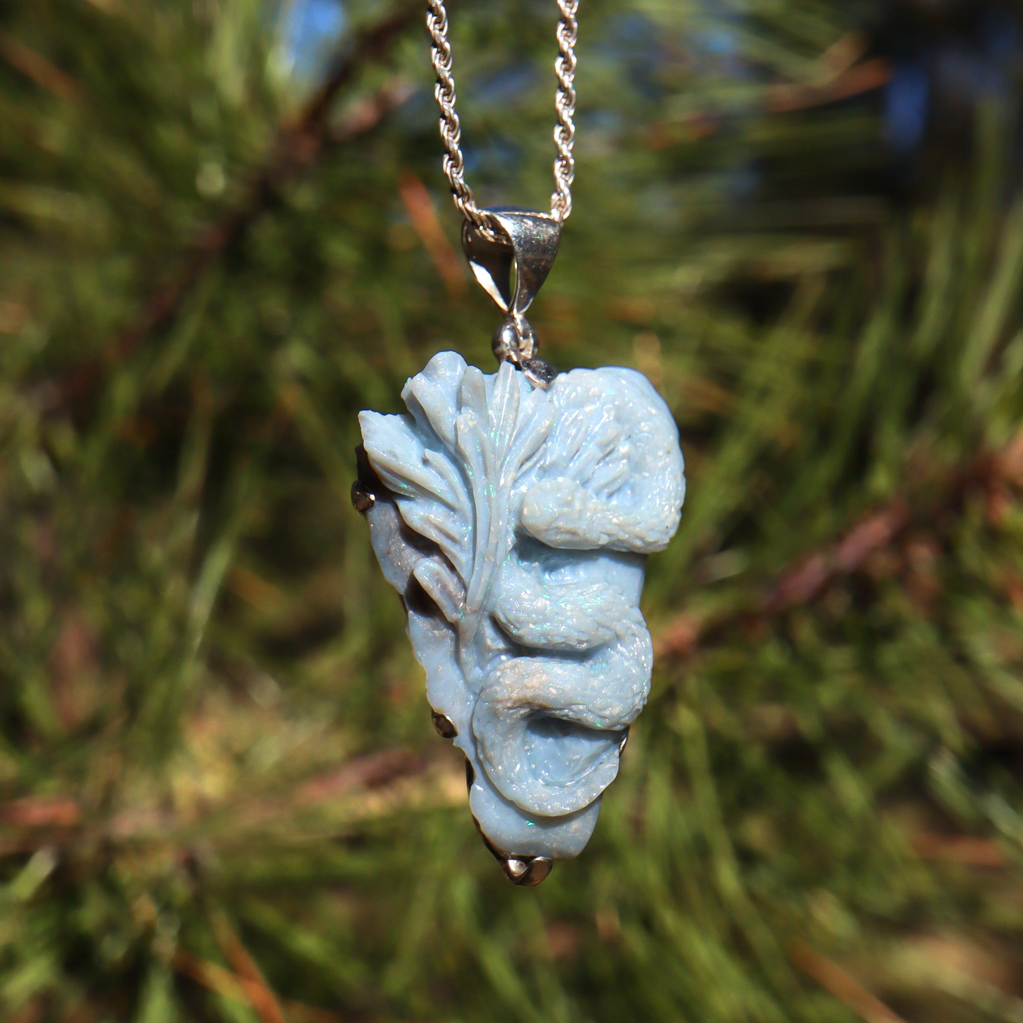 Mexican Blue Opal Pendant