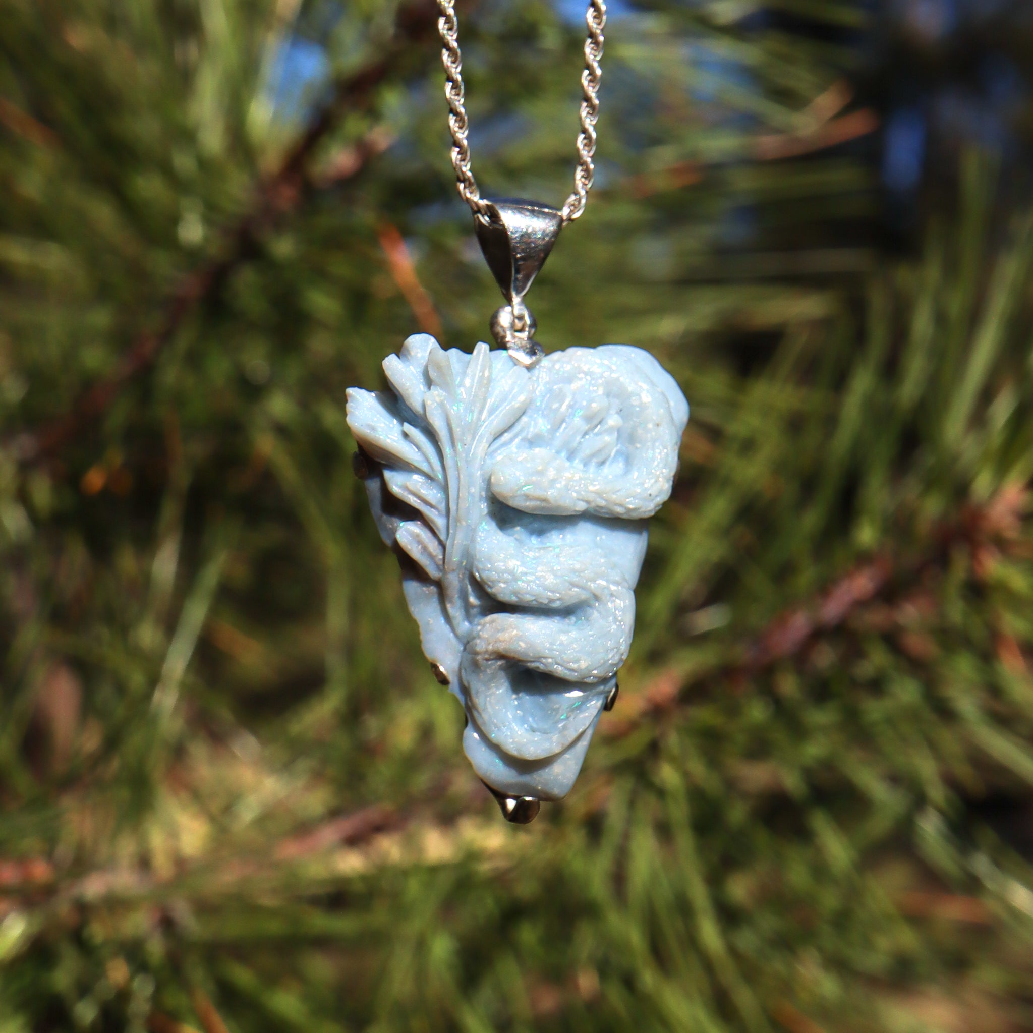 Mexican Blue Opal Pendant